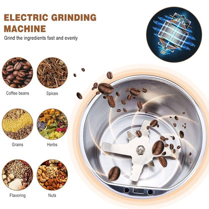 Portable Electric Coffee Grinder 300W Stainless Steel 4-Blade