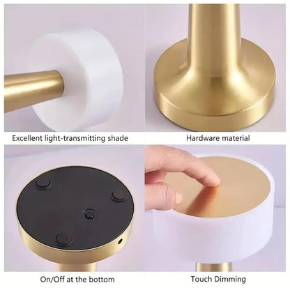 Table Lamp with 2000mAh Battery – Metal Gold Finish